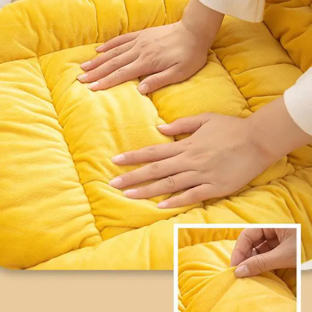 Alt view image 5 of 6 - Desk Chair Cushion, Soft Seat Cushion with Removable Cover, Non-Slip, Indoor/Outdoor, Yellow, 17" x 19", Velvet, Rectangular, Classic