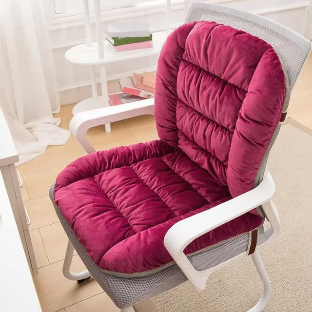 Alt view image 4 of 5 - Desk Chair Cushion, Soft Seat Cushion with Removable Cover, Chair Cushion Seat Cushion with Back Support, Non-Slip, Indoor Office Rocking Chair Cushion (Red)
