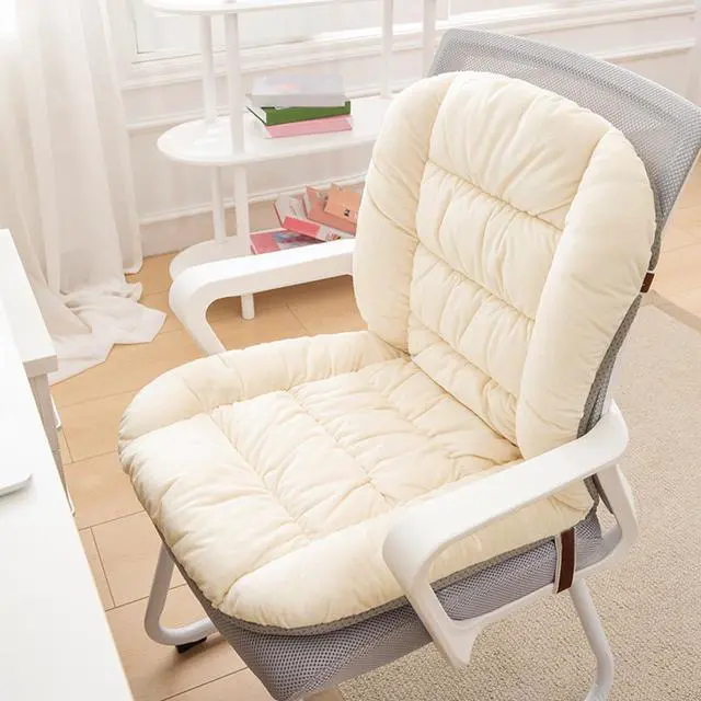 Main image of Desk Chair Cushion, Soft Seat Cushion with Removable Cover, Chair Cushion Seat Cushion with Back Support, Non-Slip, Indoor Office Rocking Chair Cushion (White)