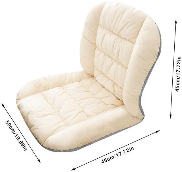 Alt view image 3 of 5 - Desk Chair Cushion, Soft Seat Cushion with Removable Cover, Chair Cushion Seat Cushion with Back Support, Non-Slip, Indoor Office Rocking Chair Cushion (White)