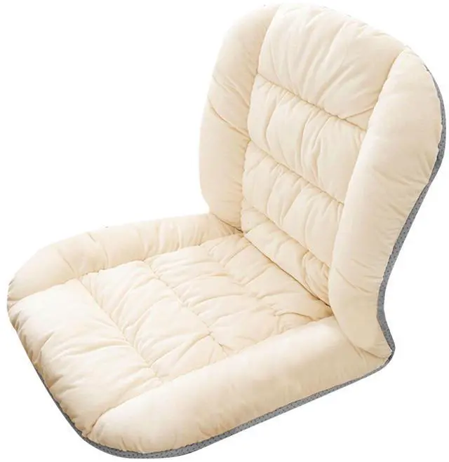 Alt view image 4 of 5 - Desk Chair Cushion, Soft Seat Cushion with Removable Cover, Chair Cushion Seat Cushion with Back Support, Non-Slip, Indoor Office Rocking Chair Cushion (White)