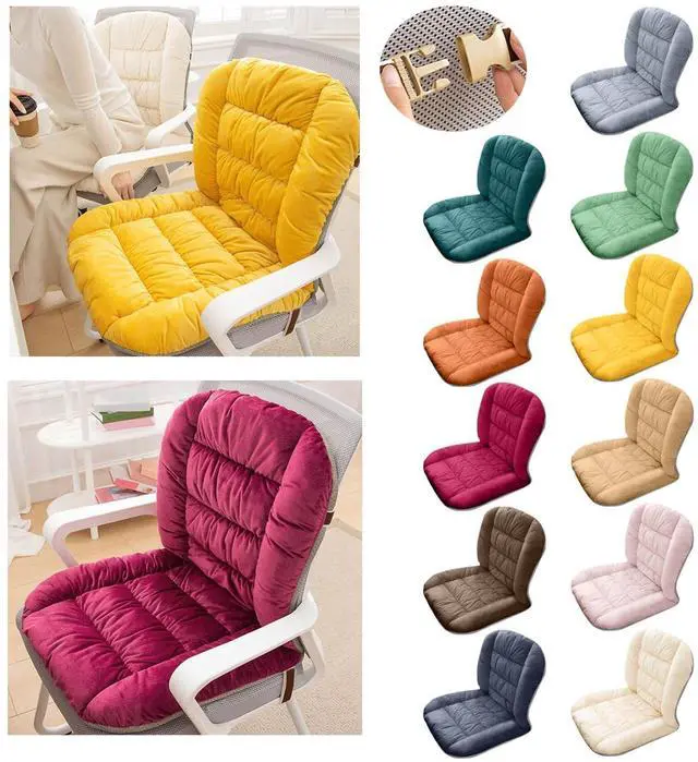 Alt view image 5 of 5 - Desk Chair Cushion, Soft Seat Cushion with Removable Cover, Chair Cushion Seat Cushion with Back Support, Non-Slip, Indoor Office Rocking Chair Cushion (White)