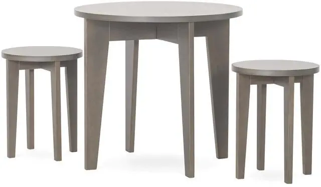 Main image of Geo Table and Stools Set, Includes Table and 2 Stools, Fun Geometric Design, for Kids Ages 3-6 Years (Dapper Gray)