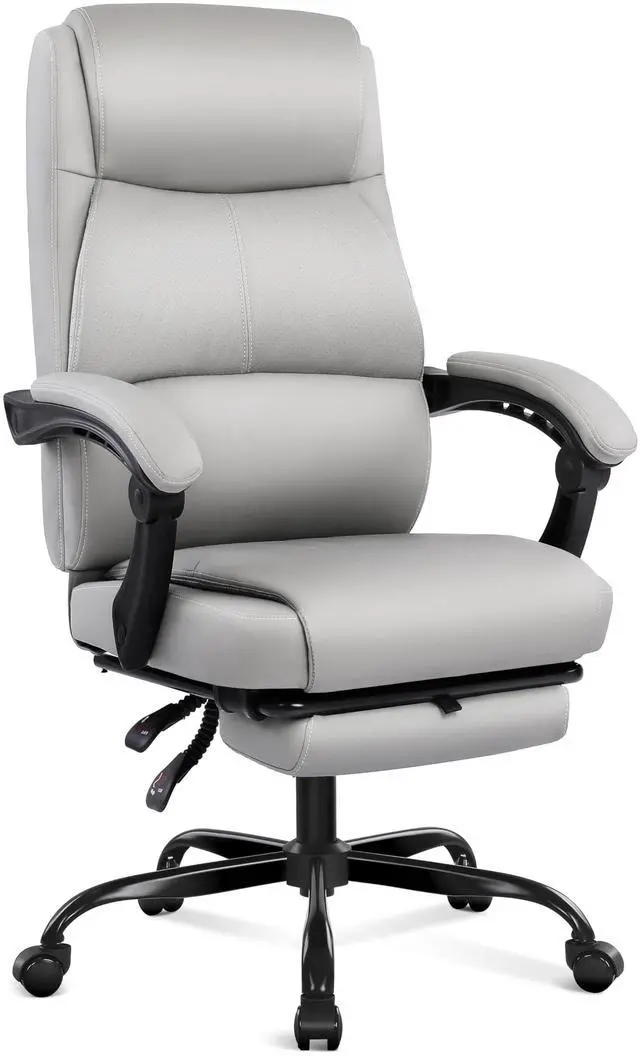 Main image of Big and Tall Office Chair with Footrest, High Back Desk Chair with Linkage Armrest, 90-155° Recline Executive Computer Chairs with Adjustable Height for Home