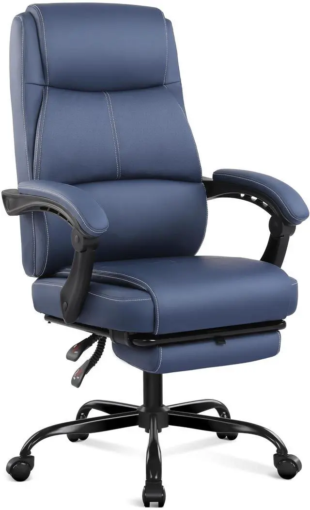 Main image of Big and Tall Office Chair with Footrest, High Back Desk Chair with Linkage Armrest, 90-155° Recline Executive Computer Chairs with Adjustable Height for Home