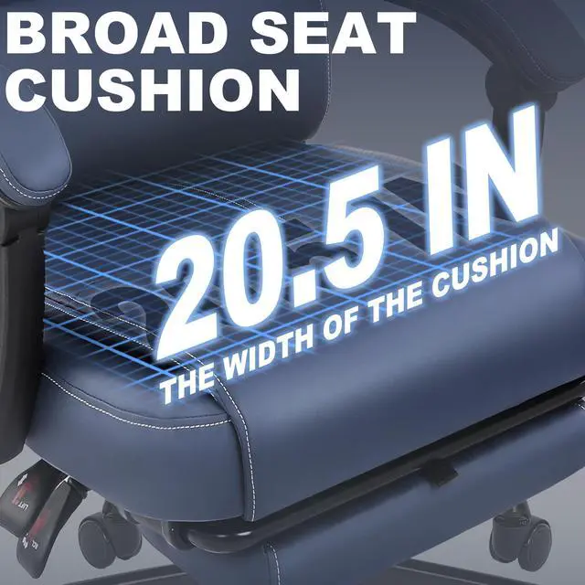 Alt view image 5 of 5 - Big and Tall Office Chair with Footrest, High Back Desk Chair with Linkage Armrest, 90-155° Recline Executive Computer Chairs with Adjustable Height for Home