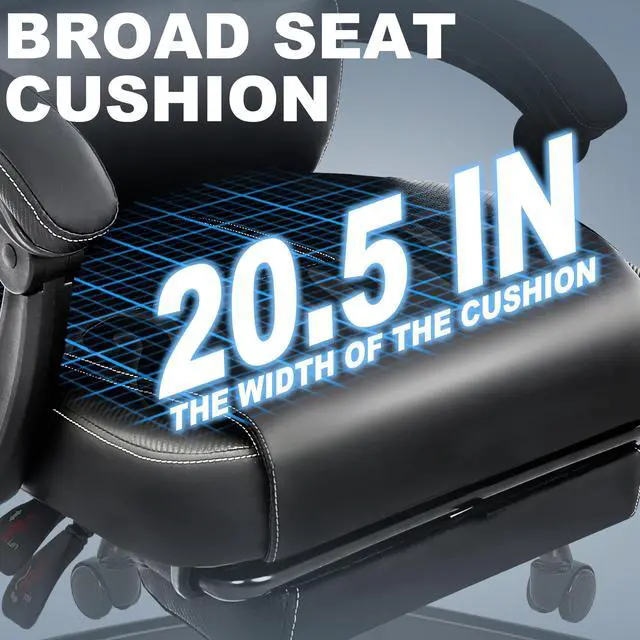 Main image of Big and Tall Office Chair with Footrest, High Back Desk Chair with Linkage Armrest, 90-155° Recline Executive Computer Chairs with Adjustable Height for Home