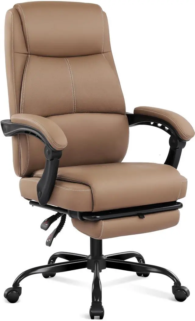 Main image of Big and Tall Office Chair with Footrest, High Back Desk Chair with Linkage Armrest, 90-155° Recline Executive Computer Chairs with Adjustable Height for Home