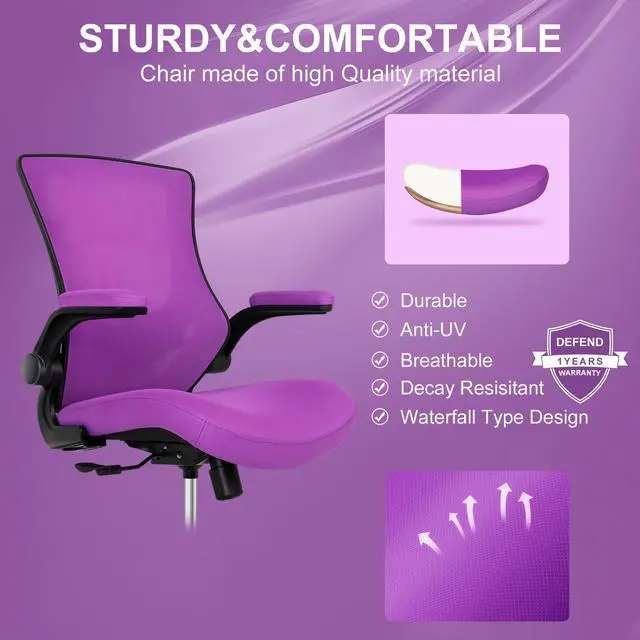 Alt view image 4 of 6 - Tall Office Chair, Drafting Chair for Standing Desk, High Office Chair with Adjustable Lumbar Support, Flip-up Arm and Footrest Ring, Tall Drafting Chair for Bar Height Desk