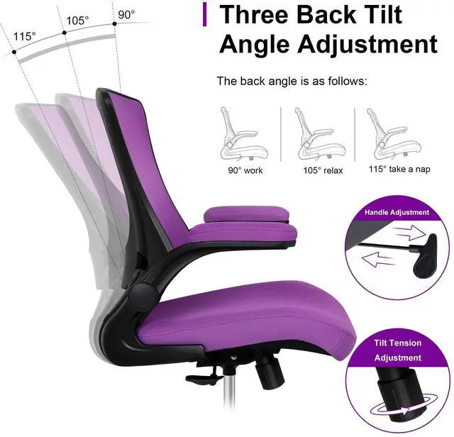 Alt view image 5 of 6 - Tall Office Chair, Drafting Chair for Standing Desk, High Office Chair with Adjustable Lumbar Support, Flip-up Arm and Footrest Ring, Tall Drafting Chair for Bar Height Desk