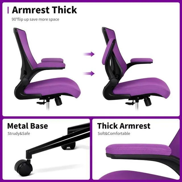 Alt view image 6 of 6 - Tall Office Chair, Drafting Chair for Standing Desk, High Office Chair with Adjustable Lumbar Support, Flip-up Arm and Footrest Ring, Tall Drafting Chair for Bar Height Desk