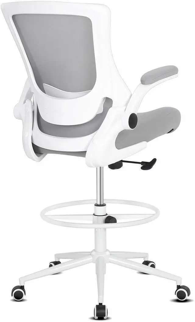 Main image of Tall Office Chair, Drafting Chair for Standing Desk, High Office Chair with Adjustable Lumbar Support, Flip-up Arm and Footrest Ring, Tall Drafting Chair for Bar Height Desk
