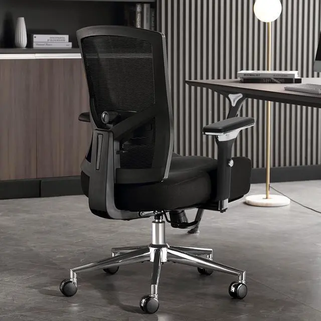 Alt view image 2 of 6 - Big and Tall Office Chair 700lbs with Ergonomic W Wide Thick Seat Cushion, Oversized Mesh Desk Chair with Adjustable Lumbar Support, Computer Chair with Upgraded 4D Armrests
