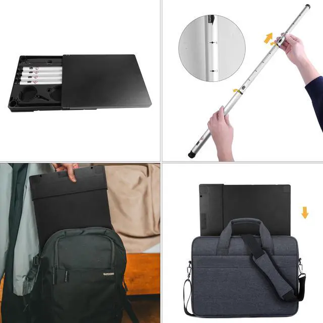 Alt view image 3 of 6 - Portable Laptop Computer Desk Stand Table Foldable Compact Lightweight Adjustable Height 19-29 inches for Travel Remote Work Home Office School Debate