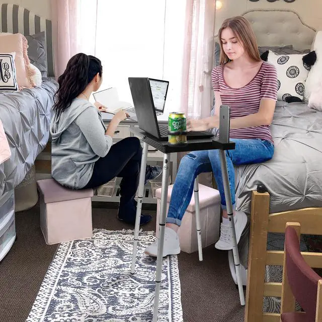 Alt view image 4 of 6 - Portable Laptop Computer Desk Stand Table Foldable Compact Lightweight Adjustable Height 19-29 inches for Travel Remote Work Home Office School Debate