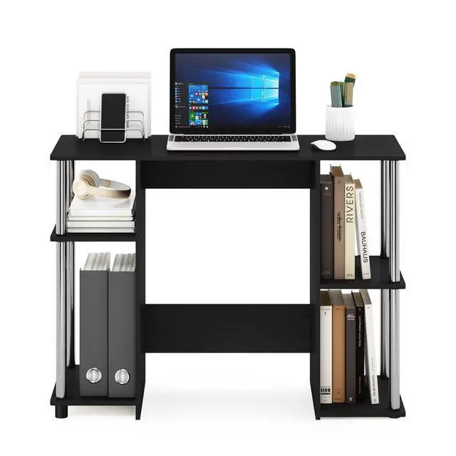 Alt view image 4 of 6 - Jaya Computer Study Desk, Americano/Stainless Steel