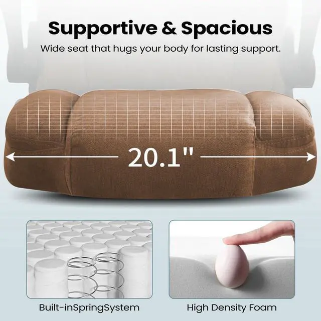 Alt view image 5 of 6 - Drafting Chair for Standing Desk Tall Office Chair with Adjustable Height & Foot Ring, Flip-Up Arms, Lumbar Support Comfortable Fabric Seat, Ideal Home Desk Chair