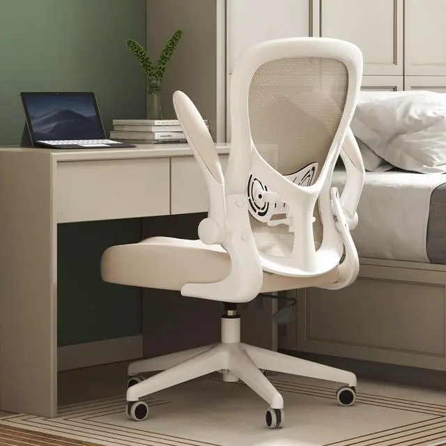 Main image of Office Chair Ergonomic Desk Chair, Office Desk Chairs with PU Silent Wheels, Breathable Mesh Computer Chair with Adjustable Lumbar Support, Flip-up Armrests, Tilt Function, Grey