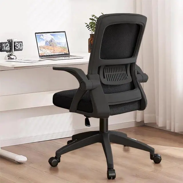 Main image of Office Chair, Ergonomic Desk Chair Breathable Mesh Chair Swivel Chair with Flip-Up Arms and Lumbar Support Computer Chair for Home Office