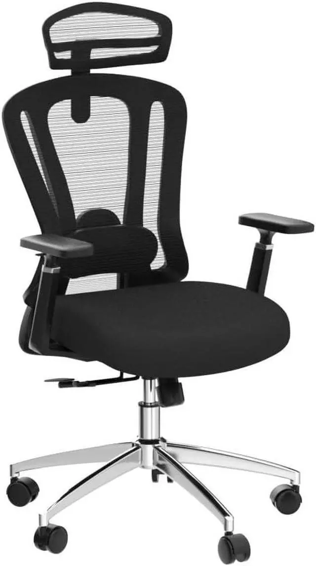 Alt view image 4 of 6 - Office Chair Ergonomic Desk Chair, High Back Computer Chair with Wheels, Home Sutdy Chair for Heavy People, Office Chair Adjustable Seat Depth, 3D Armrests and Adjustable Headrest, Black