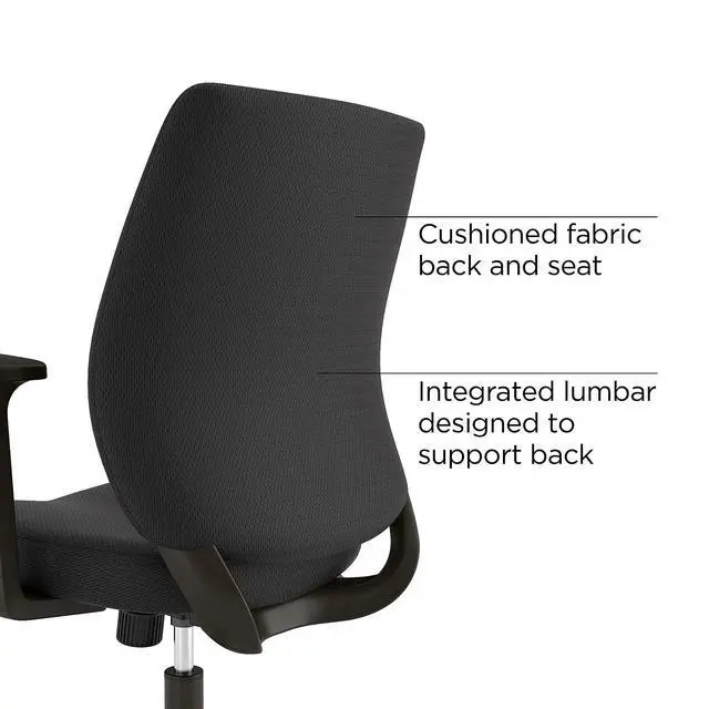 Alt view image 4 of 6 - Staples Ergonomic Task Chair, Fabric, Black