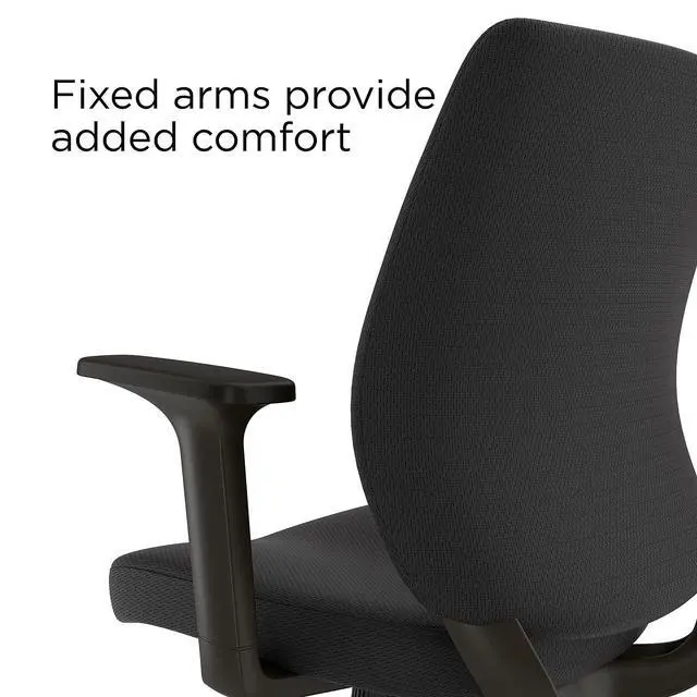 Alt view image 6 of 6 - Staples Ergonomic Task Chair, Fabric, Black