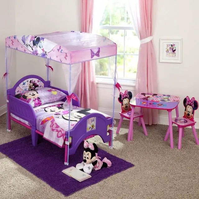 Alt view image 4 of 5 - Disney Minnie Mouse Kids Table and Chair Set 3- Piece Set (2 Chairs Included) - Ideal for Arts & Crafts, Snack Time, Homework & More, Pink