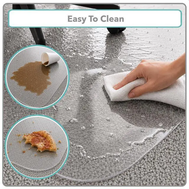 Alt view image 6 of 6 - Office Chair Mat, 46" x 60" Clear Desk Chair Floor Mat for Low Pile Carpet, Heavy Duty Non-Slip Thick Floor Protector for Home and Office