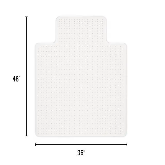 Alt view image 2 of 3 - Heavy Duty Chair Mat for Carpet with Lip, Ramped Edge, 36" x 48", Clear