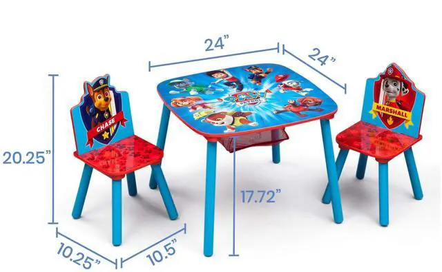 Alt view image 4 of 6 - Kids Table and Chair Set with Storage (2 Chairs Included) Plus Design & Store 6 Bin Toy Storage Organizer - Ideal for Arts & Crafts, Homeschooling, Homework & More, Nick Jr. PAW Patrol