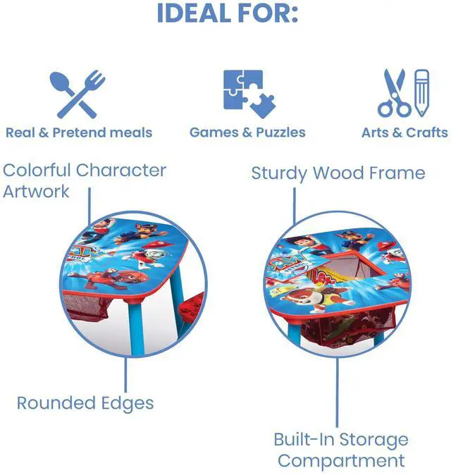Alt view image 5 of 6 - Kids Table and Chair Set with Storage (2 Chairs Included) Plus Design & Store 6 Bin Toy Storage Organizer - Ideal for Arts & Crafts, Homeschooling, Homework & More, Nick Jr. PAW Patrol