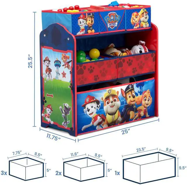 Alt view image 6 of 6 - Kids Table and Chair Set with Storage (2 Chairs Included) Plus Design & Store 6 Bin Toy Storage Organizer - Ideal for Arts & Crafts, Homeschooling, Homework & More, Nick Jr. PAW Patrol