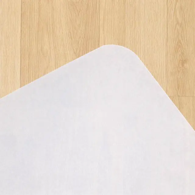 Alt view image 3 of 6 - Anti-Slip Chair Mat for Hard Floors, 45" x 53" Durable White Office Hardwood Floor Protector with Non-Slip Backing, Rectangular, Eco-Friendly Polypropylene, Foldable, Multiple Sizes