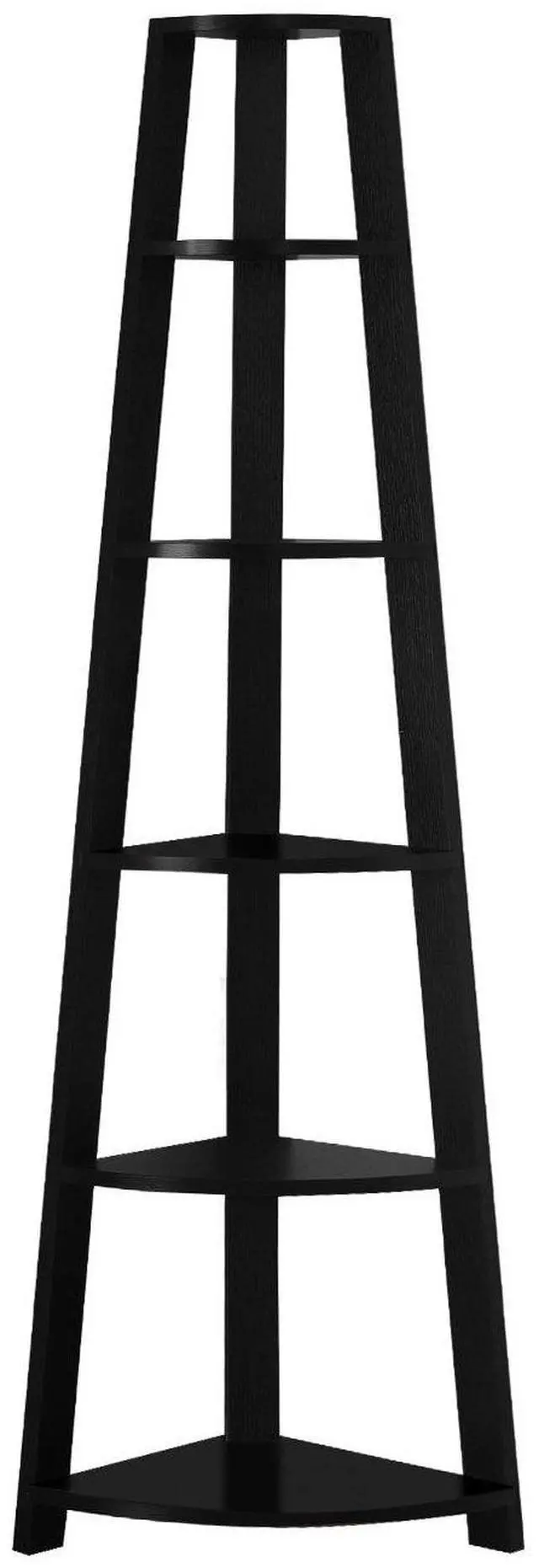 Main image of Corner Bookcase, Black, 72"H