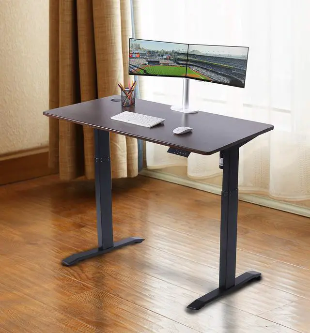 Alt view image 2 of 6 - Electric Height Adjustable Standing Desk, Electric Standing Workstation, Sit Stand Table, Home Office Compter Desk,Gaming Table, Whole-Piece Desktop 48 * 24 in (KT1001-MB)