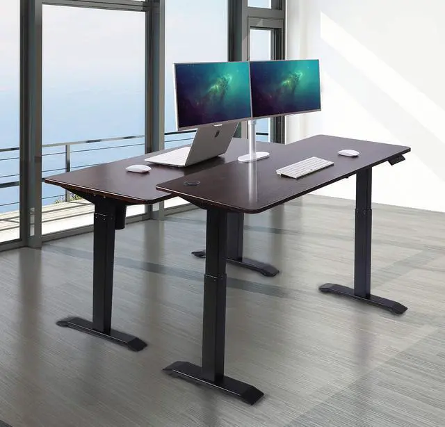Alt view image 5 of 6 - Electric Height Adjustable Standing Desk, Electric Standing Workstation, Sit Stand Table, Home Office Compter Desk,Gaming Table, Whole-Piece Desktop 48 * 24 in (KT1001-MB)