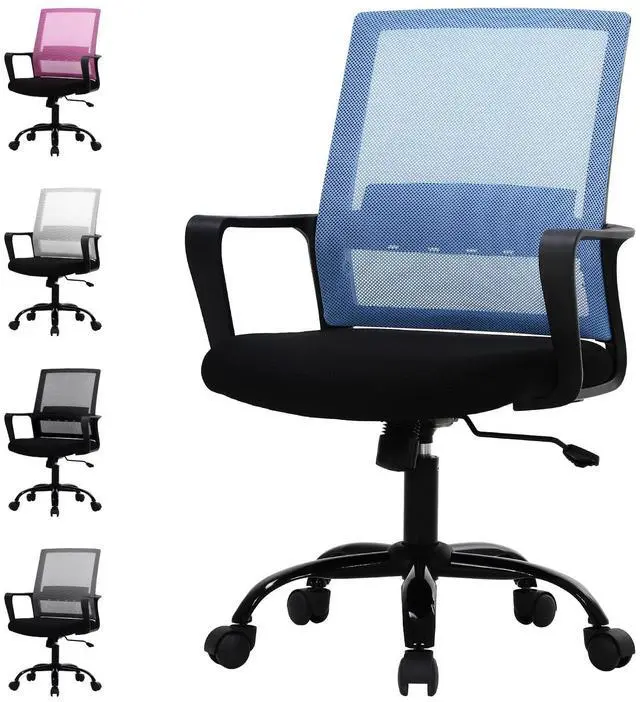 Main image of Small Office Chair Home Office Desk Chair Computer Chair Work Chair Mesh Chair Rolling Chair with Armrest for Home Office, Blue