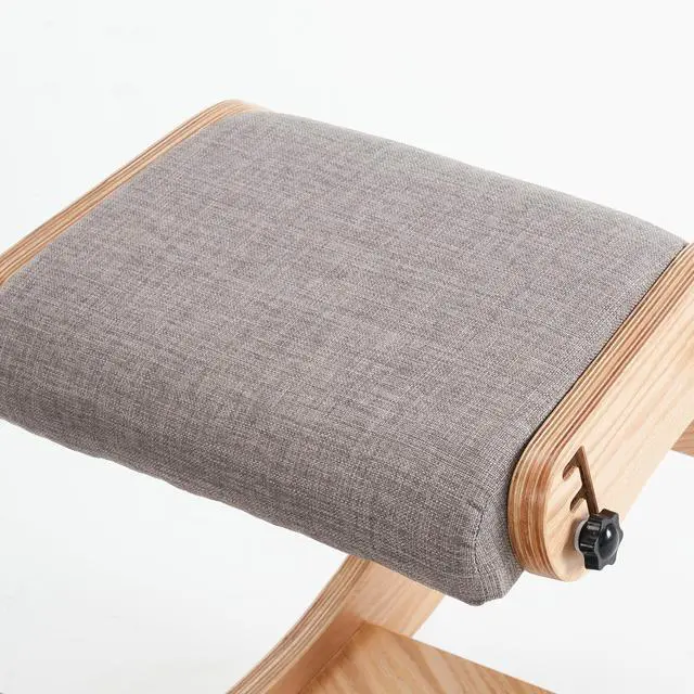 Alt view image 5 of 6 - Ergonomic Kneeling Chair, Adjustable Rocking Office Chair Wooden Knee Chair Posture Chair for Home Office Back Pain Relief, Grey