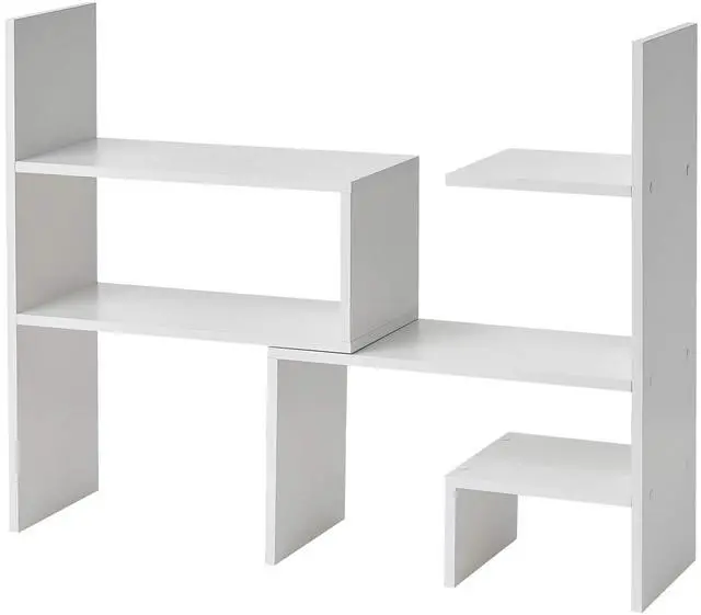 Main image of Yak About It Compact Adjustable Dorm Desk Bookshelf - White