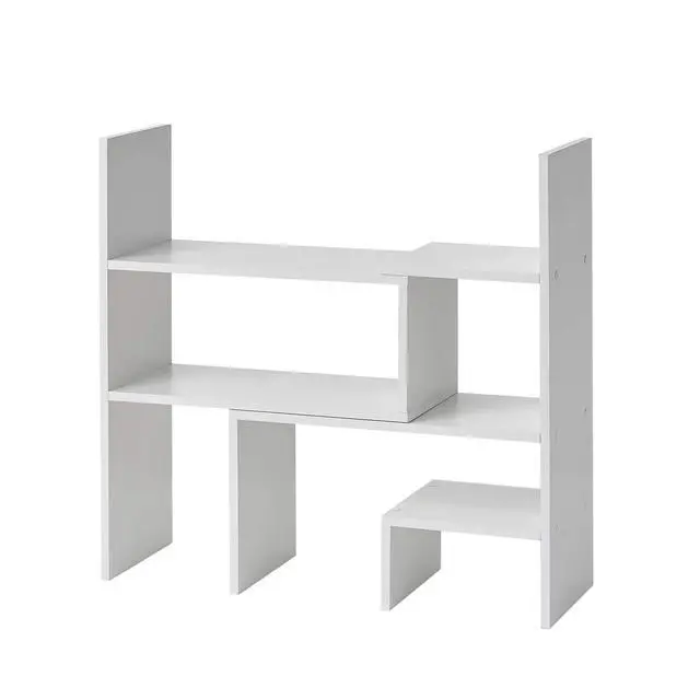 Alt view image 4 of 6 - Yak About It Compact Adjustable Dorm Desk Bookshelf - White