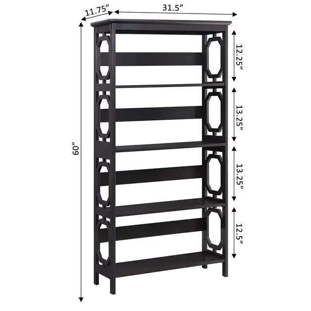 Alt view image 3 of 5 - Omega 5 Tier Bookcase, Espresso