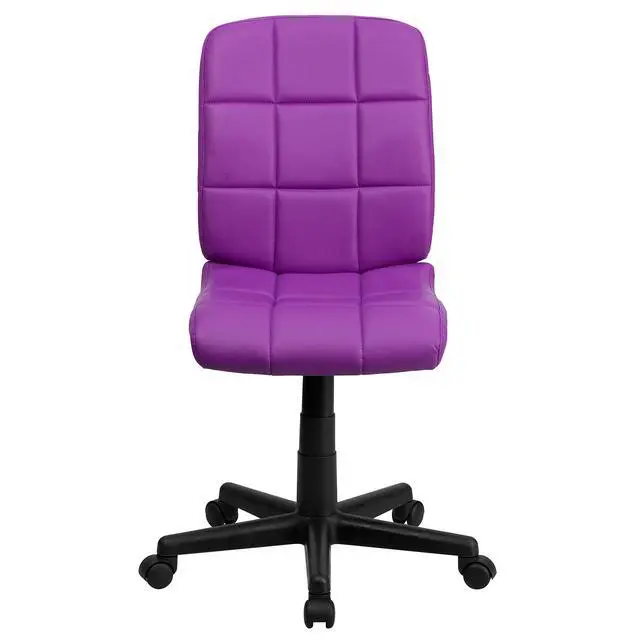 Alt view image 5 of 6 - Mid-Back Purple Quilted Vinyl Swivel Task Office Chair