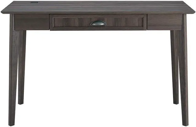 Main image of Newport Series Home Office Computer Writing Desk with Fully Extended Drawer | Laptop PC Workstation with USB Hub | Sturdy and Stylish | Easy Assembly| Smoke Oak Wood Look Accent Living Room Furniture