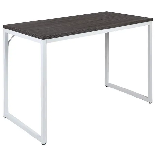 Alt view image 3 of 6 - Industrial Modern Desk-47"L Commercial Grade Home Office Desk-Rustic Gray/White