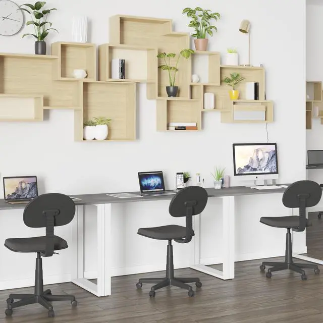 Alt view image 6 of 6 - Industrial Modern Desk-47"L Commercial Grade Home Office Desk-Rustic Gray/White