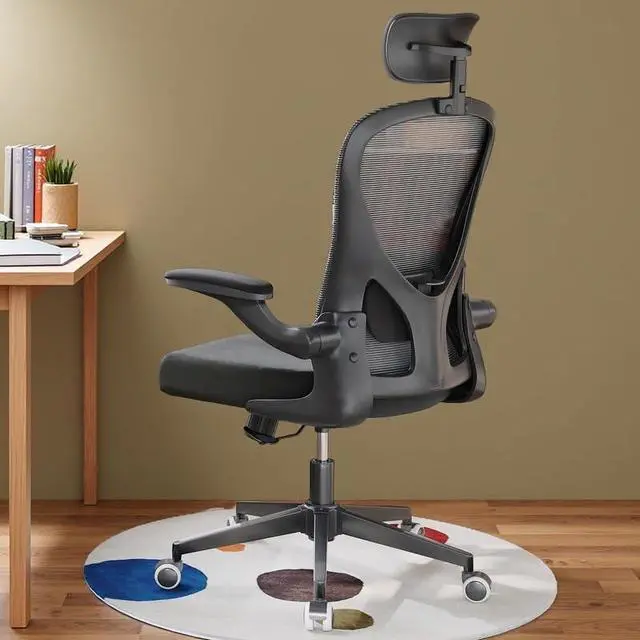 Main image of Office Chair Ergonomic Office Chair Tilt Function Adjustable Headrest with Flip-Up Arms, Cushion for Lumbar Support and Sturdy Wheels, 360 Degree Swivel Desk Chairs