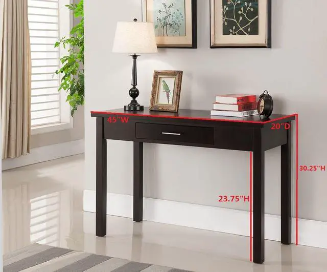 Alt view image 2 of 6 - Wood Home & Office Parsons Desk with Drawer, Espresso