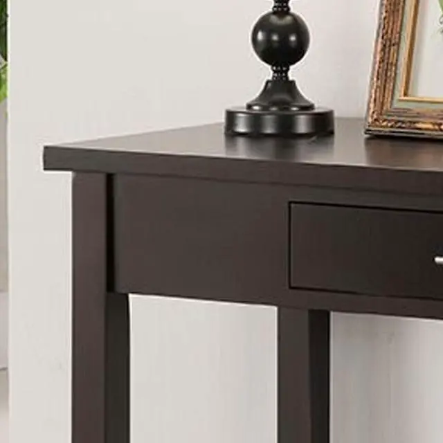 Alt view image 3 of 6 - Wood Home & Office Parsons Desk with Drawer, Espresso