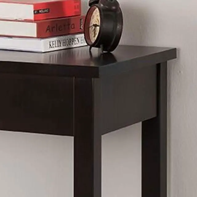 Alt view image 4 of 6 - Wood Home & Office Parsons Desk with Drawer, Espresso