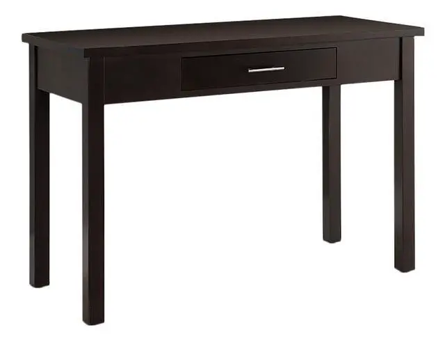 Alt view image 6 of 6 - Wood Home & Office Parsons Desk with Drawer, Espresso
